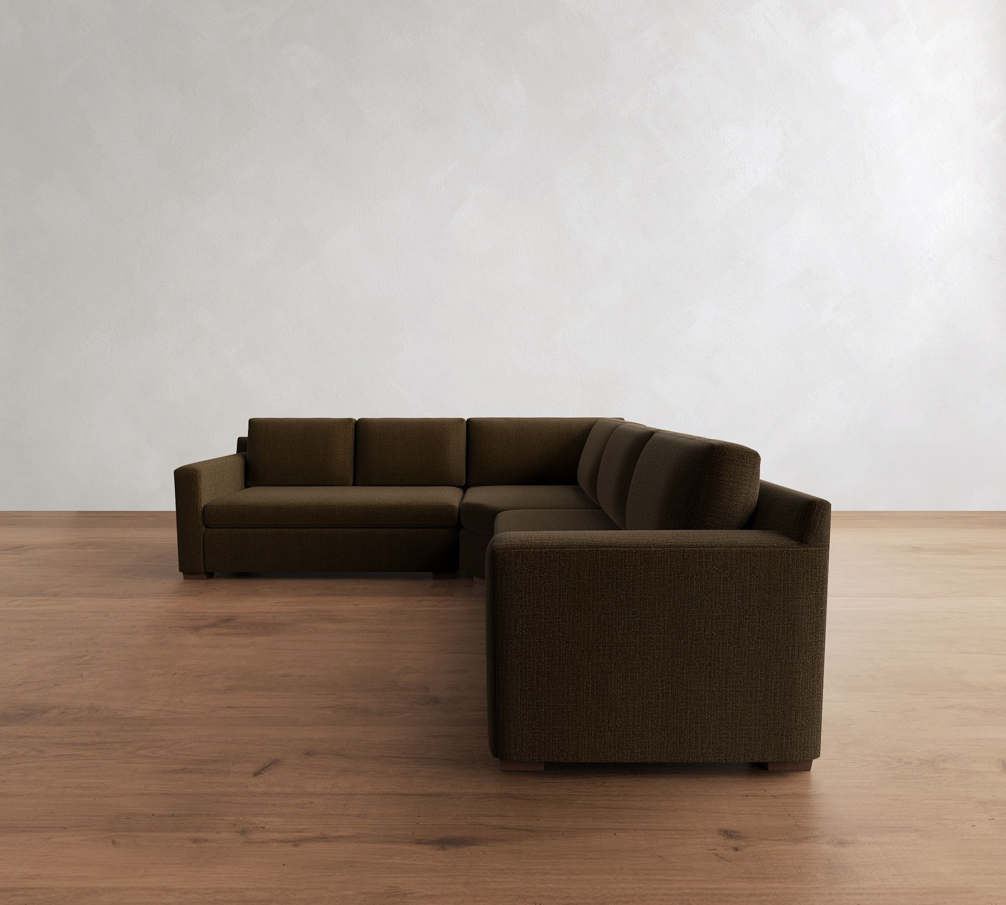 Shasta Square Arm 3-Piece L-Shaped Wedge Sectional (105"&ndash;110") - thumbnail 6