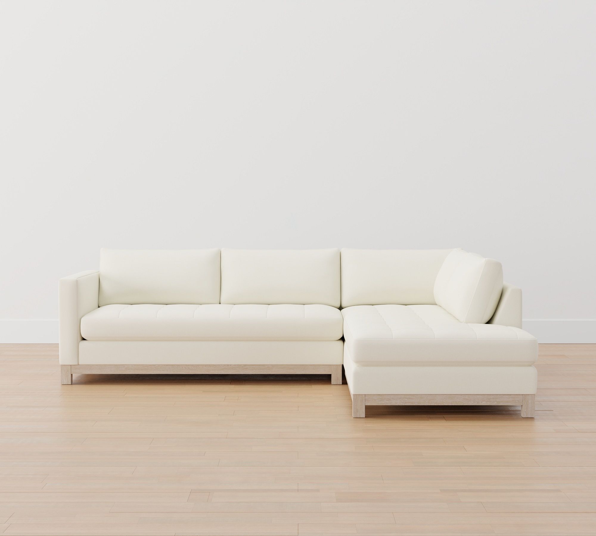 Jake Tufted Seadrift Wood Base Return Bumper Sectional (110") - thumbnail 3