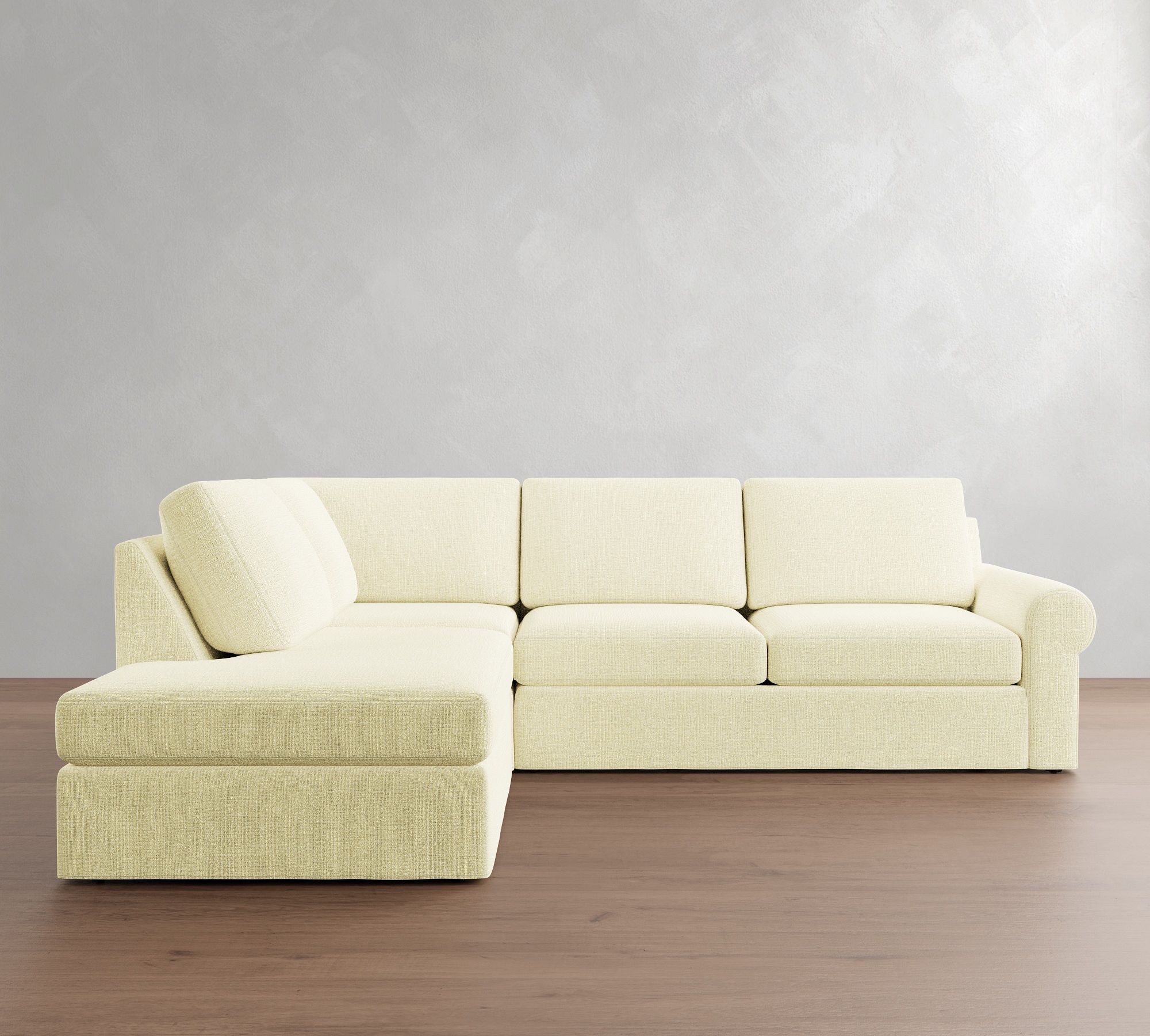 Big Sur Roll Arm Slipcovered Bumper Sectional (115")