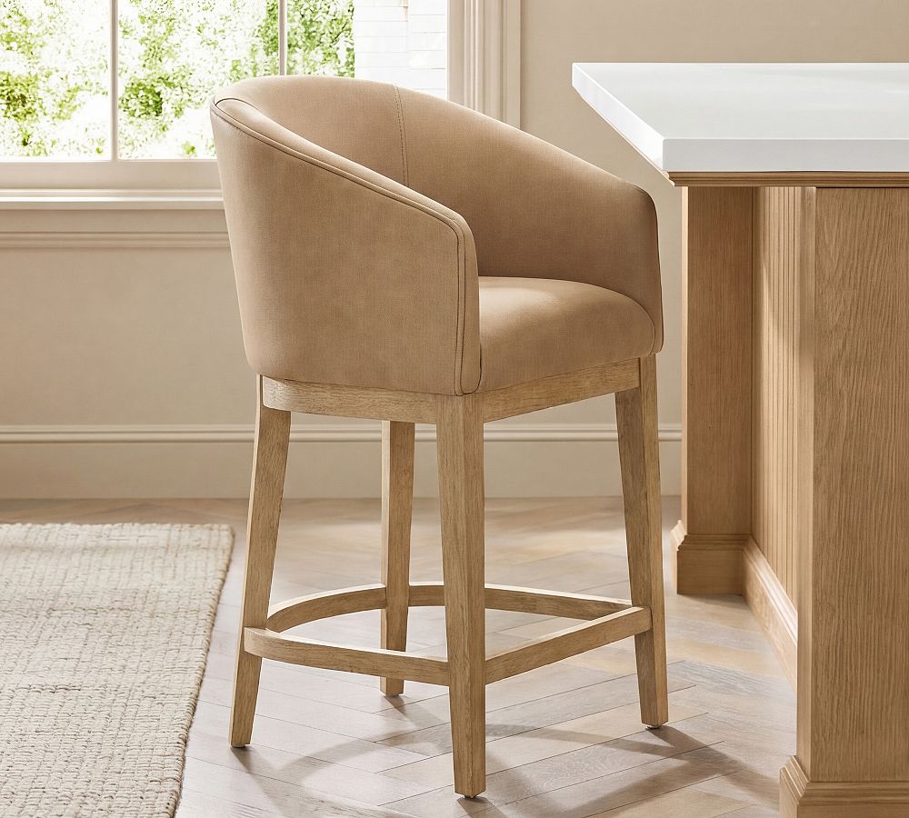 Baldwin Leather Stool by Pottery Barn