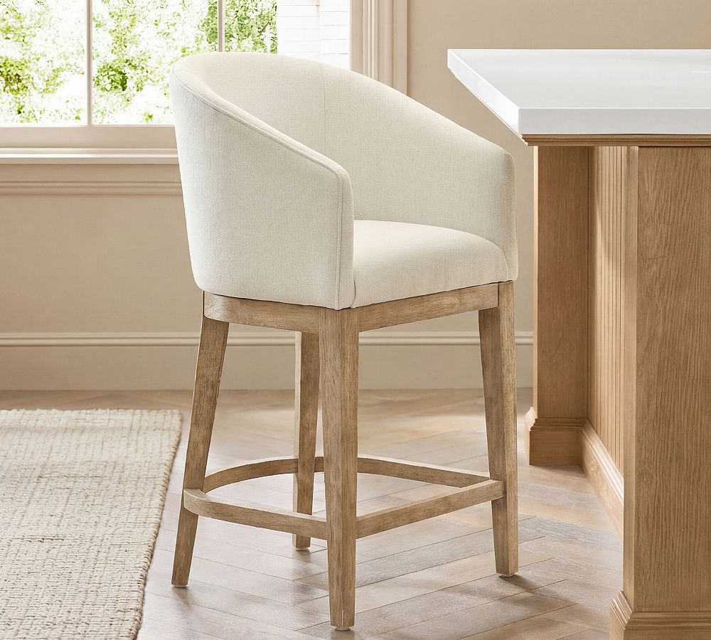 Baldwin Upholstered Stool by Pottery Barn