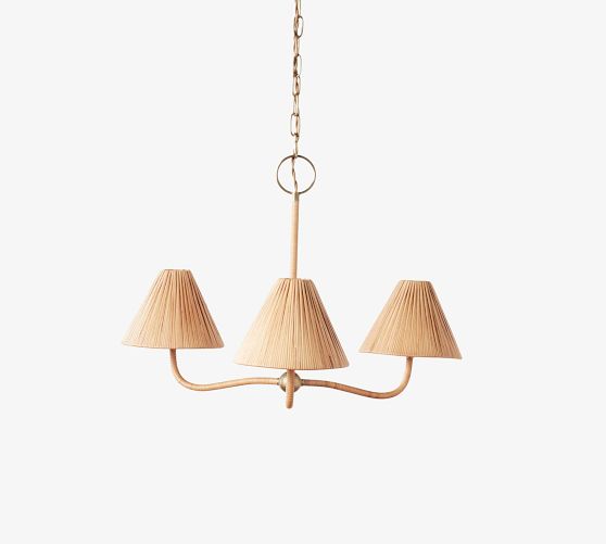 Dayna Round Rattan Chandelier (30" - 40") by Pottery Barn