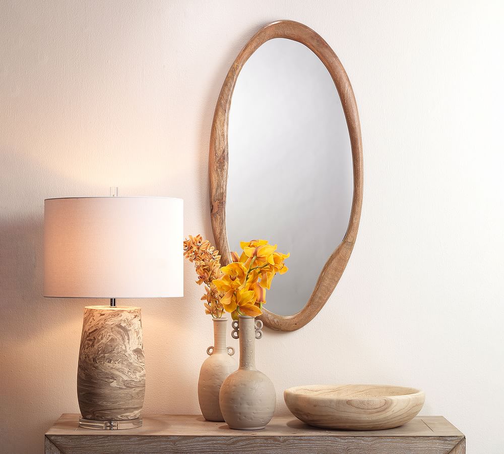Alora Natural Wooden Oval Wall Mirror by Pottery Barn