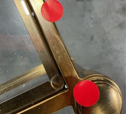 Open Box: Everson Rectangular Glass Coffee Table (52") - Antique Brass