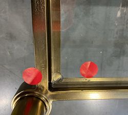 Open Box: Everson Rectangular Glass Coffee Table (52") - Antique Brass