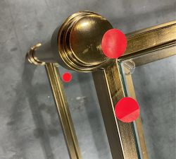 Open Box: Everson Rectangular Glass Coffee Table (52") - Antique Brass