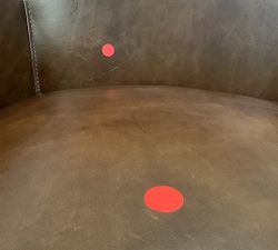 Open Box: Irving Roll Arm Leather Armchair with Nailheads (33") - Statesville Molasses, Coffee