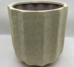 Open Box: Modern Rustic Fluted Outdoor Planter, X-Large (20"D x 20"H) - White