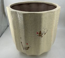 Open Box: Modern Rustic Fluted Outdoor Planter, X-Large (20"D x 20"H) - White