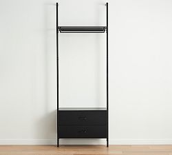 Open Box: Temple Street Closet Rail with Drawer - Black