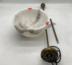 Open Box: Windham Alabaster Dome Pendant (12") - Tumbled Brass