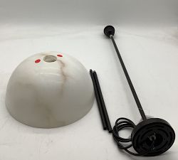 Open Box: Windham Alabaster Dome Pendant (12") - Tumbled Brass