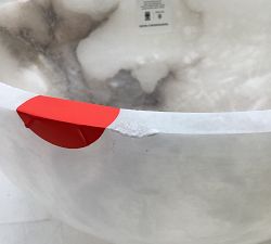 Open Box: Windham Alabaster Dome Pendant (12") - Tumbled Brass