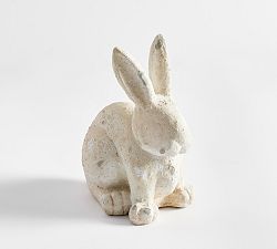 Open Box: Handcrafted Terracotta Bunny Sculpture, Small Sitting - White