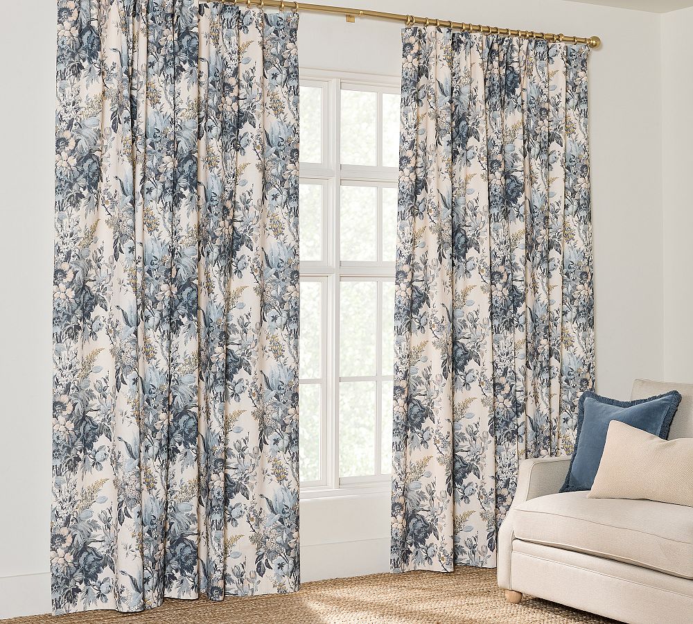 Linden Floral Blackout Curtain by Pottery Barn