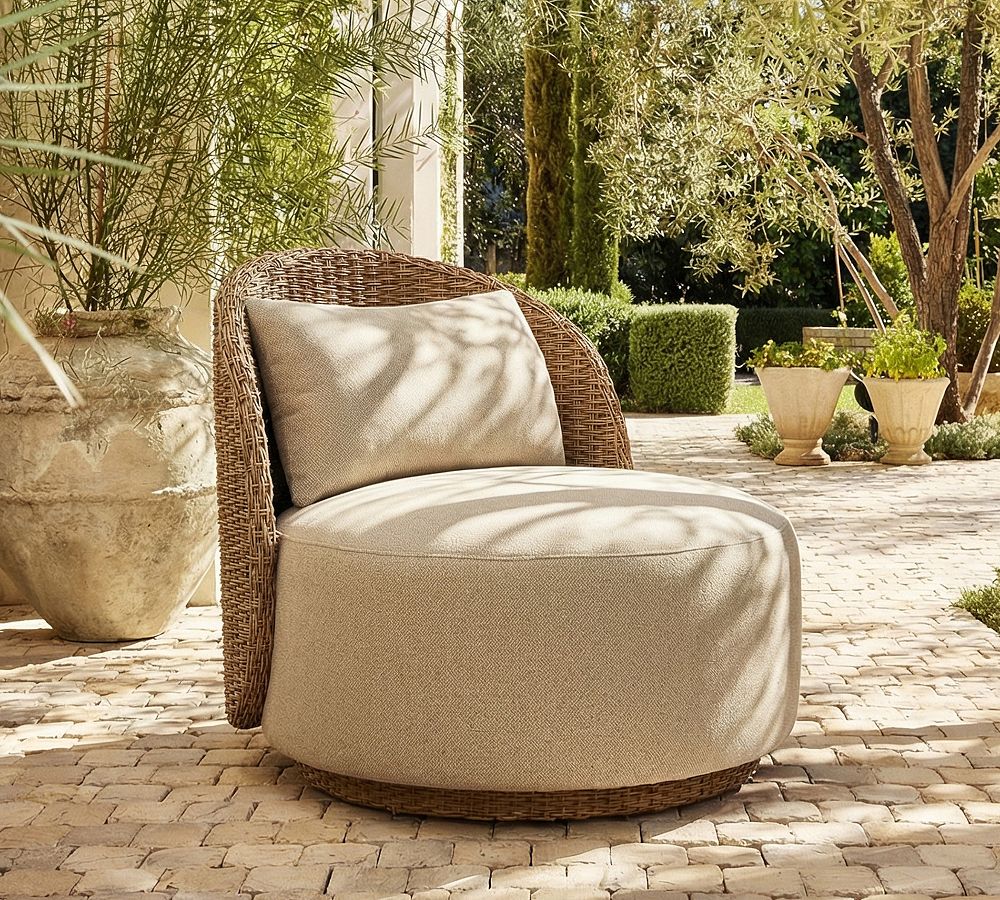Sherry Outdoor Woven Swivel Chair by Pottery Barn