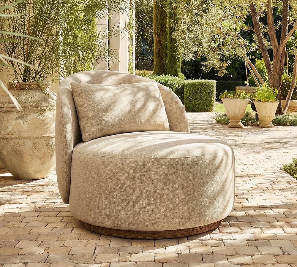 Sherry Outdoor Upholstered Swivel Chair by Pottery Barn