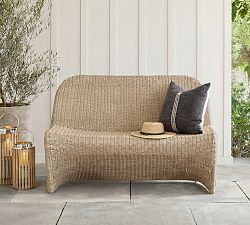 Encinitas Wicker Outdoor Dining Bench (50")