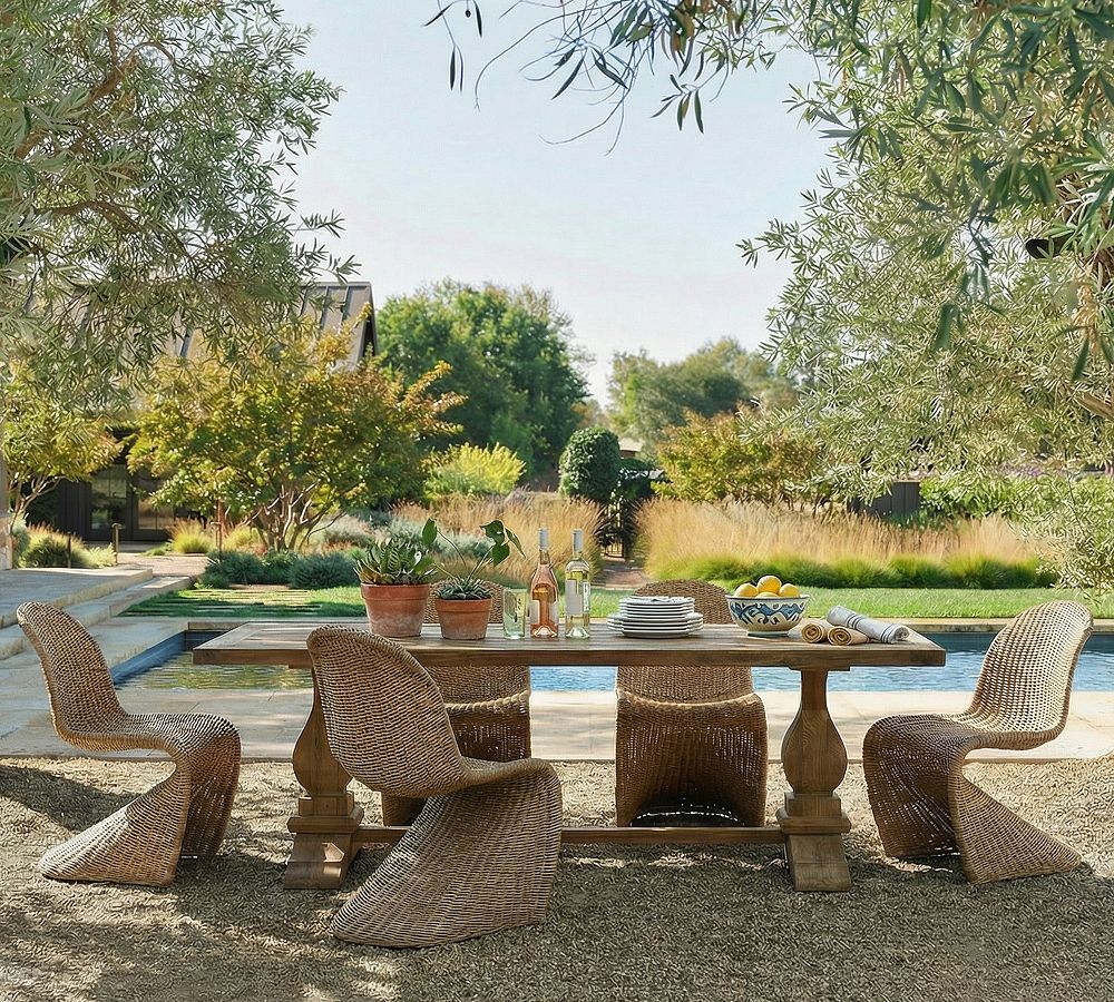 Wilder Reclaimed Teak Rectangular Outdoor Dining Table (111") by Pottery Barn