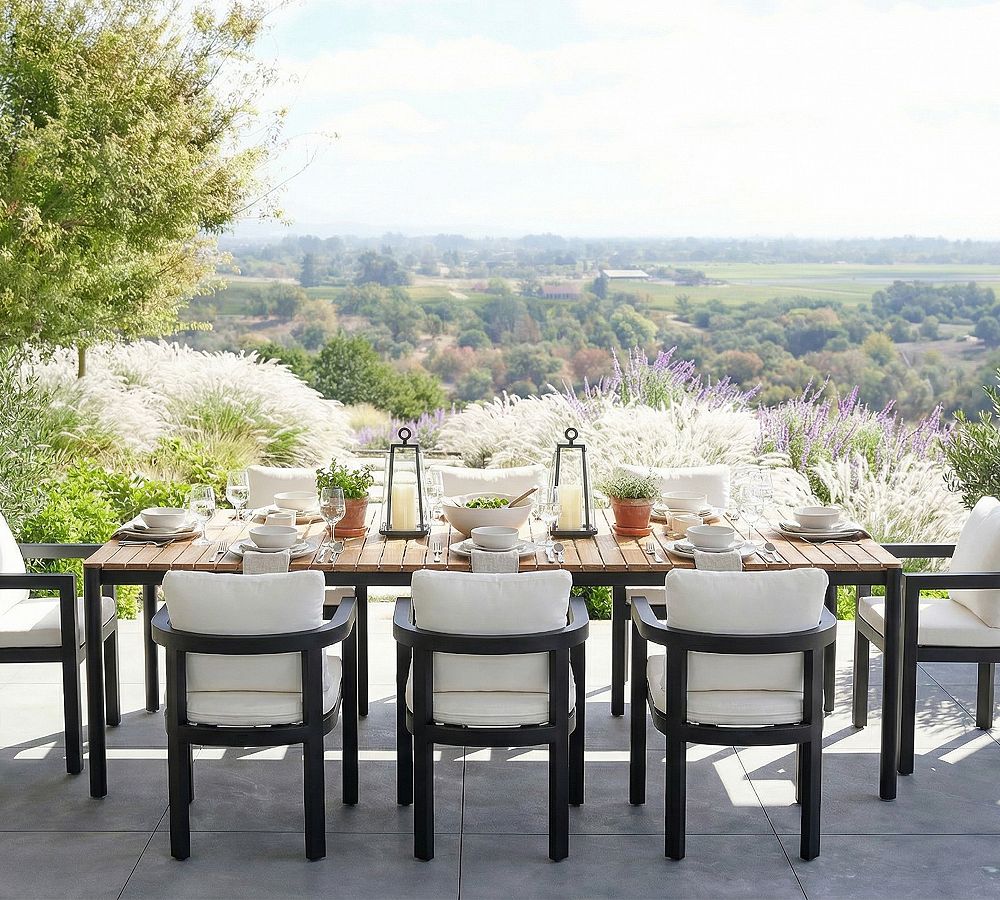 Zia Teak Outdoor Extendable Dining Table (89"-130") by Pottery Barn