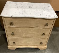 Open Box: Scarlett Marble Nightstand (28") - Weathered Wheat