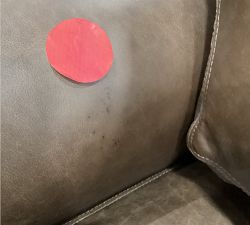 Open Box: Turner Roll Arm Leather Small Armchair (42") - Gravel Chocolate, Dark Walnut