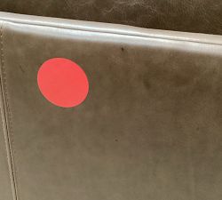 Open Box: Turner Roll Arm Leather Small Armchair (42") - Gravel Chocolate, Dark Walnut