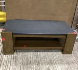 Open Box: Westbrook Rectangular Coffee Table (52") - Faux Lava Stone, Smoked Nutmeg