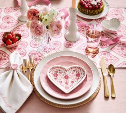 Heirloom Stoneware Scalloped Hearts Dip Bowls - Set of 4