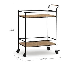 Tulum Acacia Outdoor Bar Cart (29")
