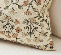 Zea Embroidered Lumbar Pillow Cover