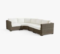 Huntington Wicker Square Arm 4-Piece Outdoor Sectional (111")