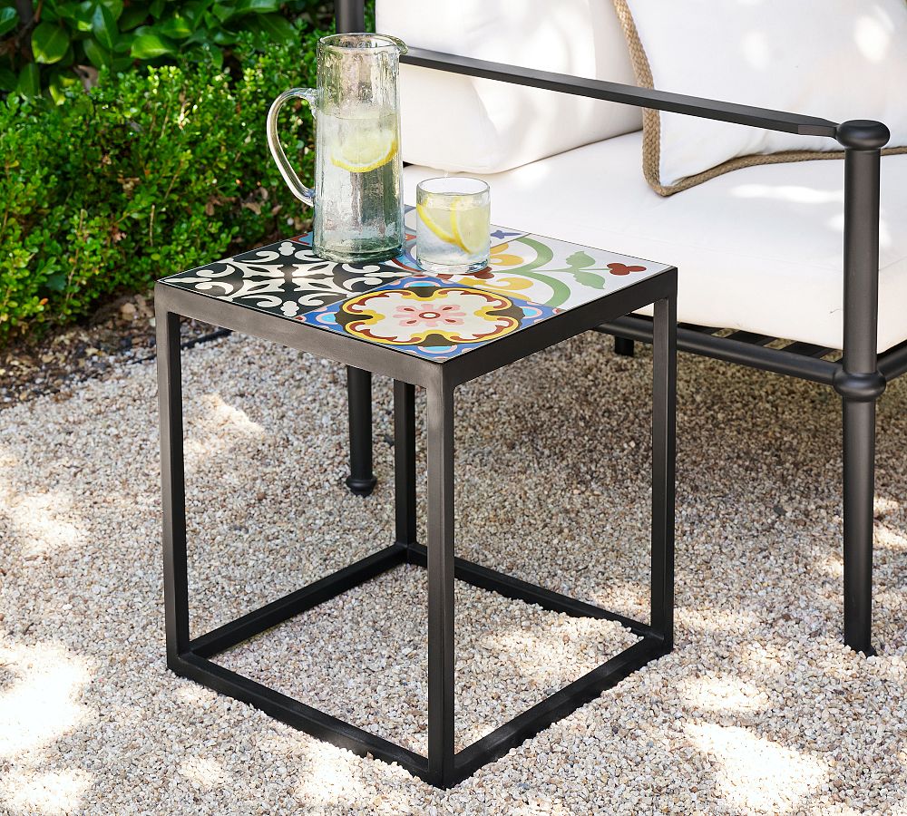 Porto Tile Square Outdoor Side Table (16") by Pottery Barn