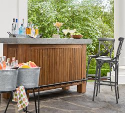Abbott Concrete &amp; Acacia Ultimate Outdoor Bar (76")