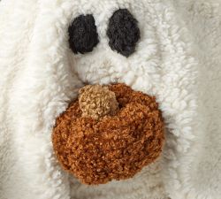 Gus the Ghost with Pumpkin Pillow Cover