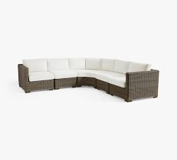 Huntington Wicker Square Arm 5-Piece Outdoor Sectional (111")
