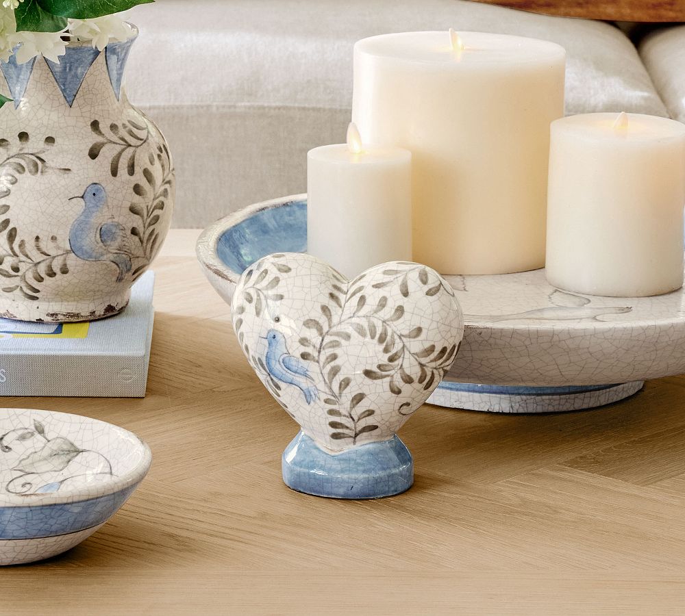 Bird Print Heart Object by Pottery Barn