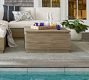 Indio Eucalyptus Modern Platform Outdoor Coffee Table with Storage (33")