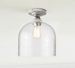 Textured Glass Flush Mount (10")