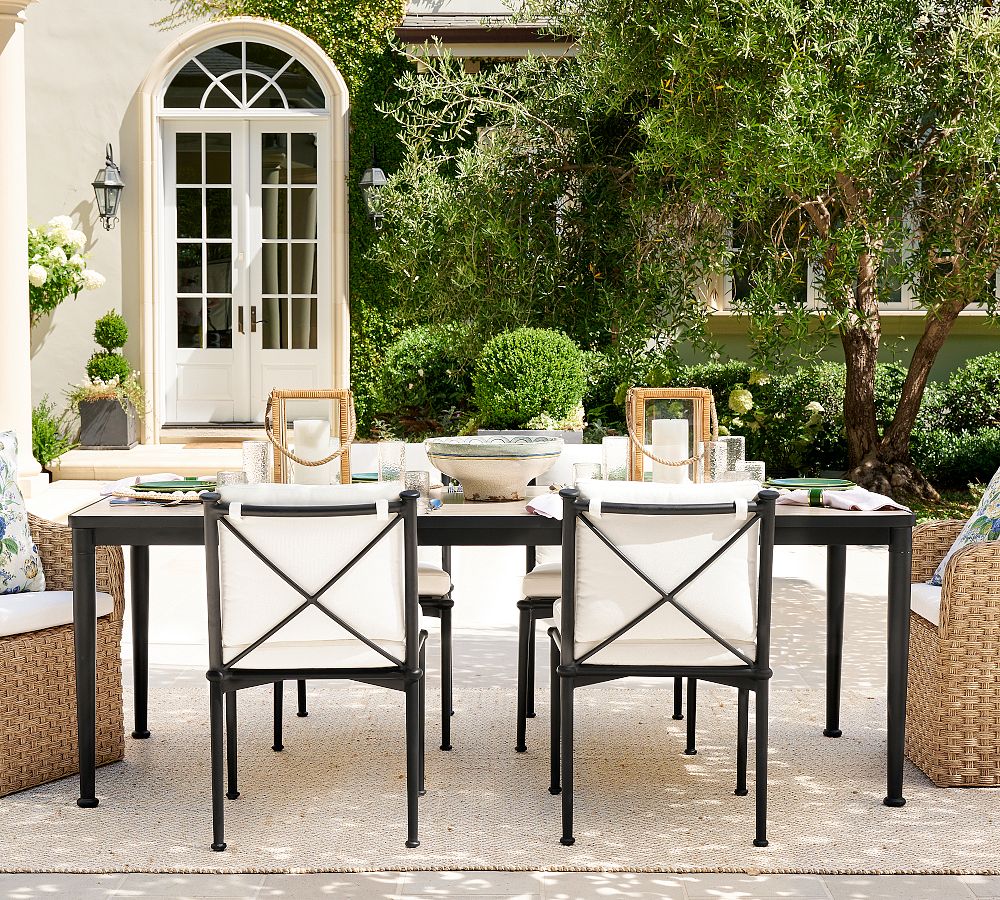 Ellis Metal Rectangular Outdoor Dining Table (86") by Pottery Barn