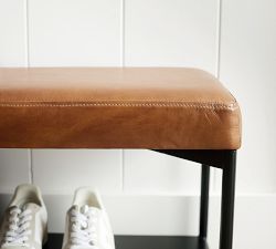 Maison Leather Entry Shoe Bench (28")