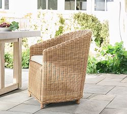 Huntington Wicker Slope-Arm Outdoor Dining Chair