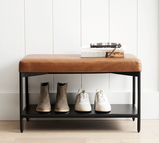Maison Leather Entry Shoe Bench (28