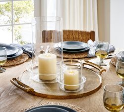 Malibu Glass Hurricane Candle Holder