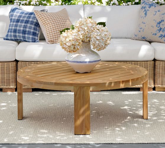 Malibu Teak Round Outdoor Grand Coffee Table (44