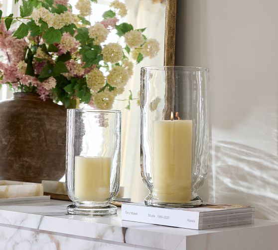 Recycled Glass Hurricane Candle Holder
