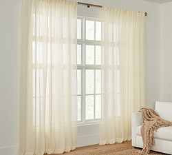 Textured Striped Sheer Curtain