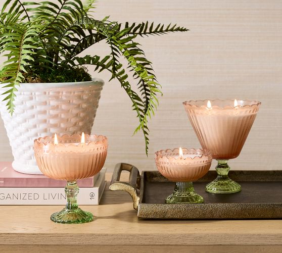 Fluted Flower Candle - Peony Blush