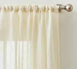 Textured Striped Sheer Curtain