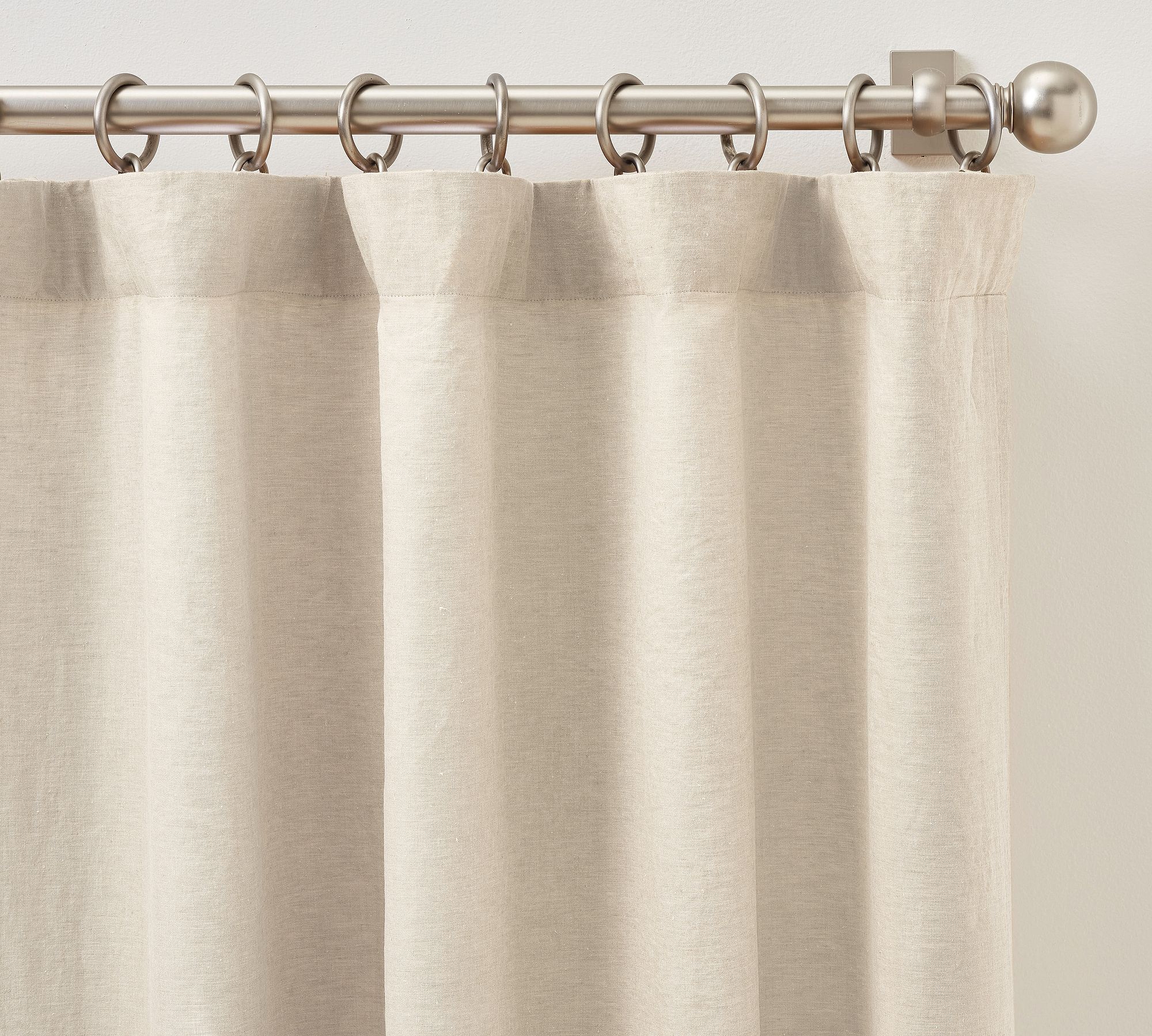 Custom Belgian Flax Linen Blackout Curtain - Flax